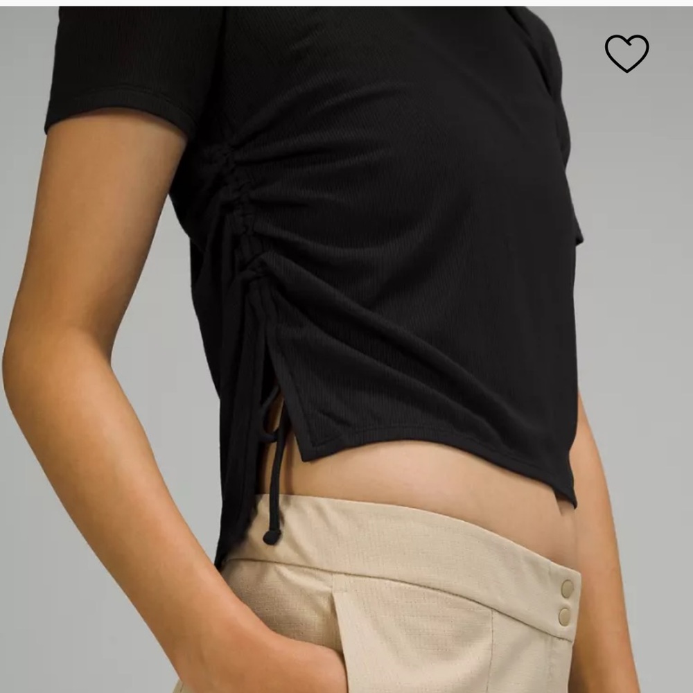 Lululemon Side Cinch Ribbed Tshirt Black size 8
